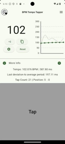 BPM Tempo Tapper для Android — скриншот 2