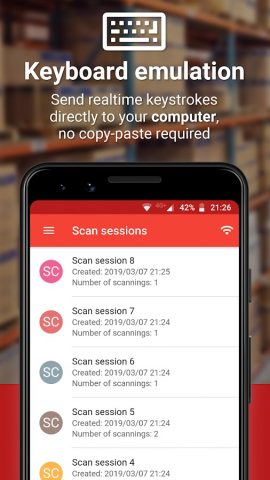 Barcode to PC: Wi-Fi scanner для Android — скриншот 1