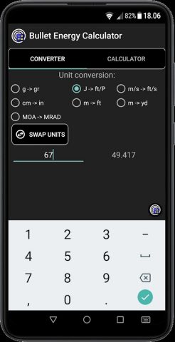 Bullet Energy Calculator для Android — скриншот 3