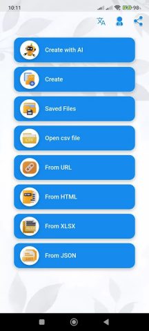 CSV file Create Edit & Viewer для Android — скриншот 1