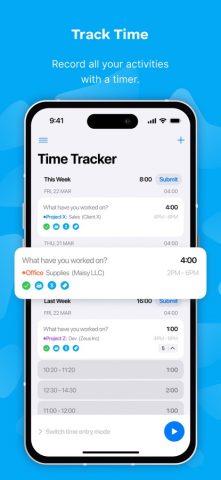 Clockify Time Tracker для iOS — скриншот 1