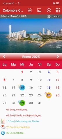 Colombia Calendario 2026 для Android — скриншот 3