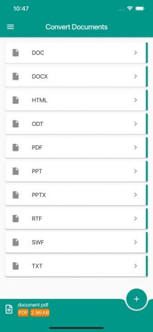 Convert Documents для iOS — скриншот 1