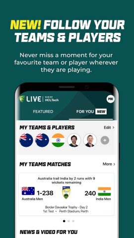 Cricket Australia Live для Android — скриншот 2