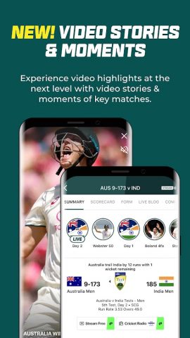 Cricket Australia Live для Android — скриншот 3