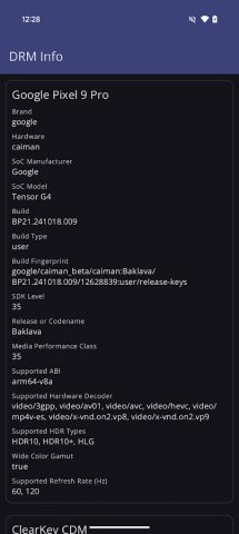 DRM Info для Android — скриншот 1