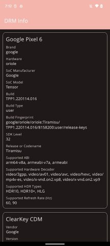 DRM Info для Android — скриншот 3