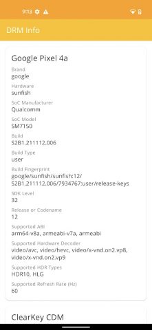 DRM Info для Android — скриншот 5