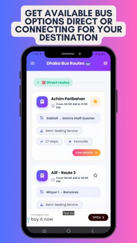 Dhaka Bus Route ঢাকা বাস রুট для Android — скриншот 3