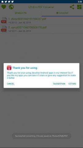 EPUB to PDF Converter для Android — скриншот 4