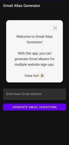 Email Alias Generator для Android — скриншот 1