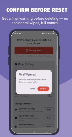Factory Reset-Format Phone для Android — скриншот 5