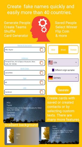 Fake Name Generator 2025 для Android — скриншот 1