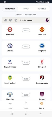 Football 90 | Scores & News для Android — скриншот 1