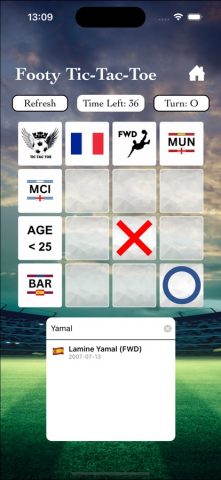 Footy Tic Tac Toe для iOS — скриншот 2