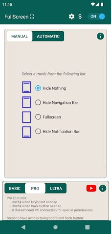 Fullscreen Immersive для Android — скриншот 1
