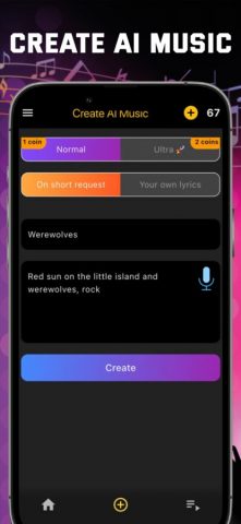 Генератор песни ИИ из текста для iOS — скриншот 1