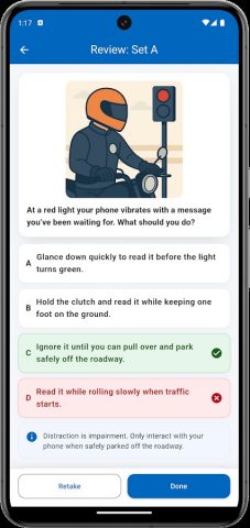 ICBC Motorcycle Practice Test для Android — скриншот 4