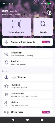 INCI Beauty — Cosmetic scanner для Android — скриншот 1