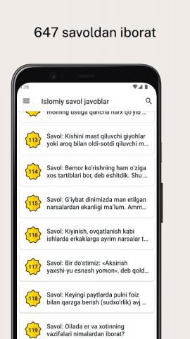 Islomiy savol javoblar для Android — скриншот 1
