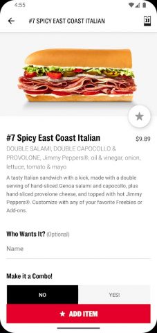 Jimmy John’s Sandwiches для Android — скриншот 2