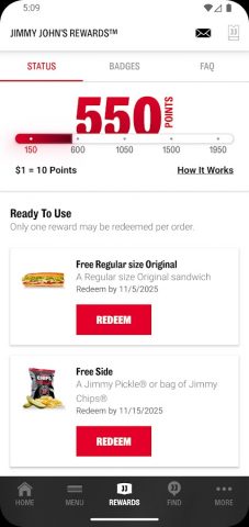 Jimmy John’s Sandwiches для Android — скриншот 4
