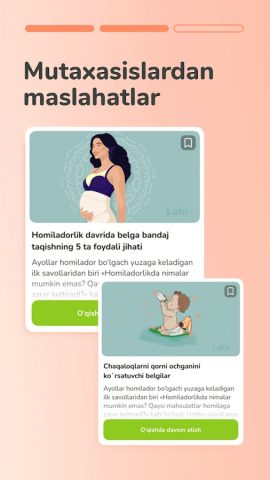 Lalu — Homiladorlik maktabi для Android — скриншот 4