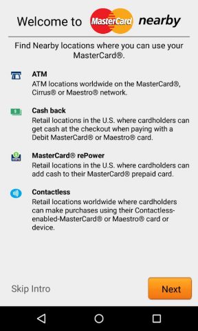 MasterCard Nearby для Android — скриншот 1
