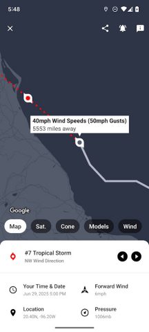 My Hurricane Tracker & Alerts для Android — скриншот 1