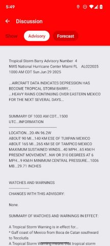My Hurricane Tracker & Alerts для Android — скриншот 5