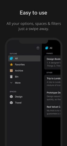 Notepad with Markdown — Spaces для iOS — скриншот 3