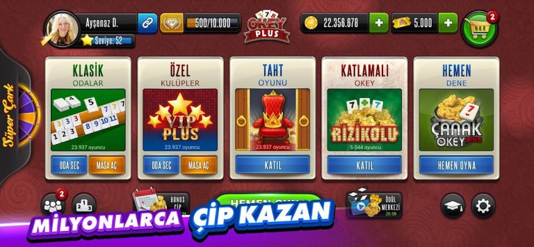 Okey Plus — En Kalabalık Okey! для Android — скриншот 1