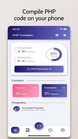 PHP Compiler — Run .php Code для Android — скриншот 1