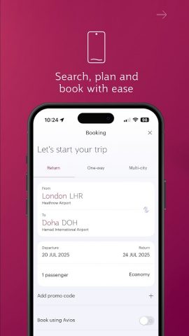 Qatar Airways для Android — скриншот 2