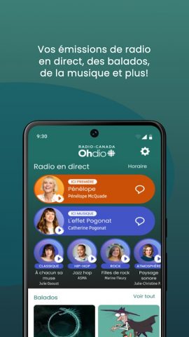 Radio-Canada OHdio для Android — скриншот 1
