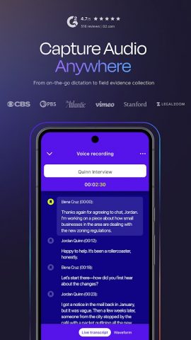 Rev: Record & Transcribe для Android — скриншот 1