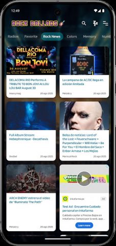Rock Ballads Radio для Android — скриншот 3