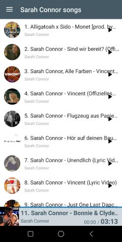 Sarah Connor Musik Online для Android — скриншот 1