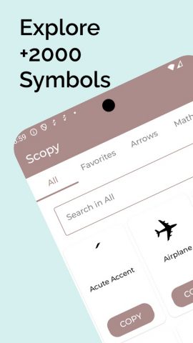 Scopy: Symbols, Fonts, Kaomoji для Android — скриншот 1