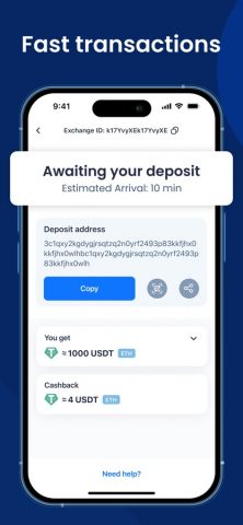 SimpleSwap: Обмен криптовалюты для iOS — скриншот 4