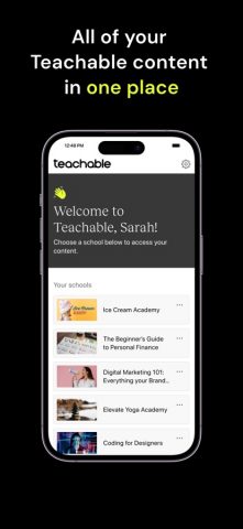 Teachable online courses для iOS — скриншот 1