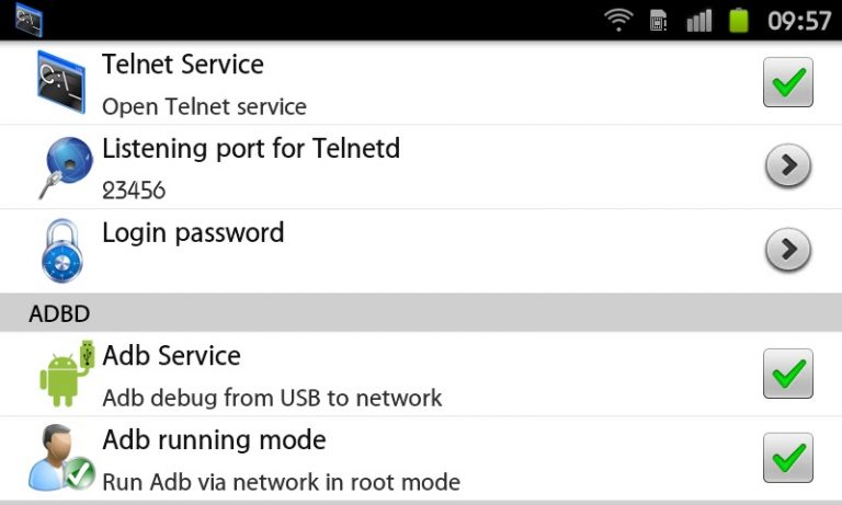 Telnet Server & Network adb для Android — скриншот 5