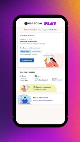 USA TODAY PLAY Crossword+ для Android — скриншот 1