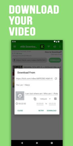 Video Downloader for Kick для Android — скриншот 2