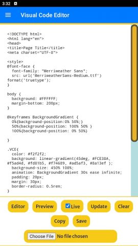 Visual Code Editor для Android — скриншот 1