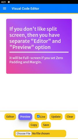 Visual Code Editor для Android — скриншот 3