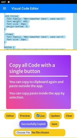 Visual Code Editor для Android — скриншот 5