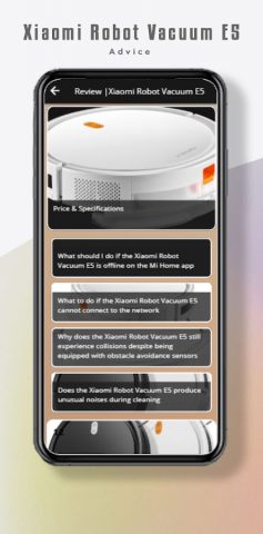 Xiaomi Robot Vacuum E5 Advice для Android — скриншот 2