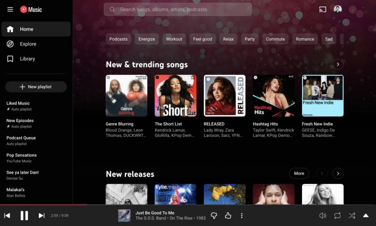 YouTube Music для Chromebook для Android — скриншот 1