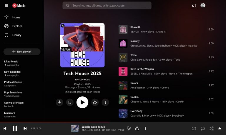 YouTube Music для Chromebook для Android — скриншот 3